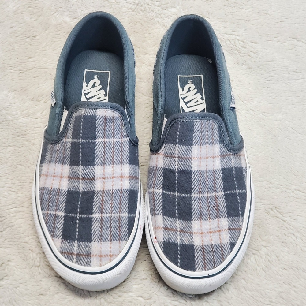 Vans Asher Platform Gray White Plaid Skater Shoes Women 6 Casual‎ Basic Simple